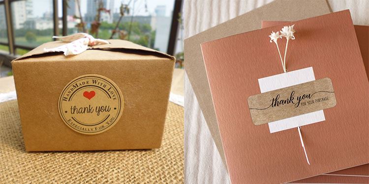 kraft gift thank you labels