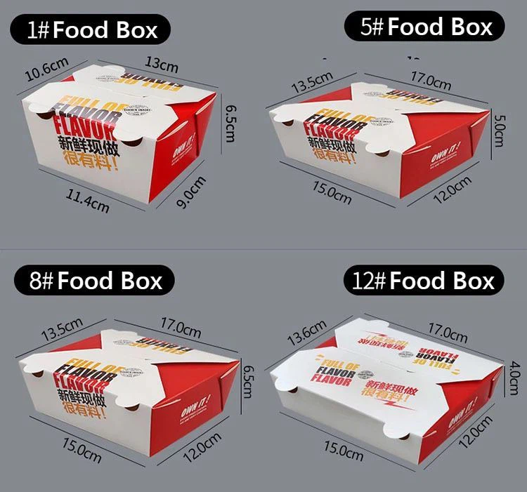Different types of Colorful Burger Box