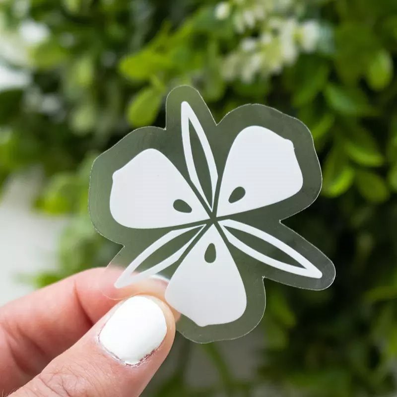 clear logo sticker